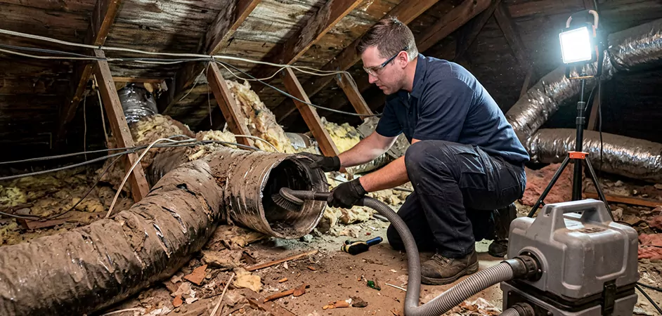 Storm-Damaged Attic Duct Cleaning in Lakewood Township